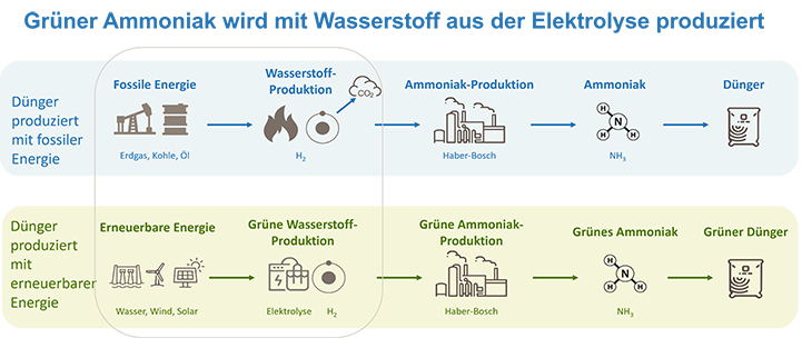 Diagramm Herstellung grüner Dünger